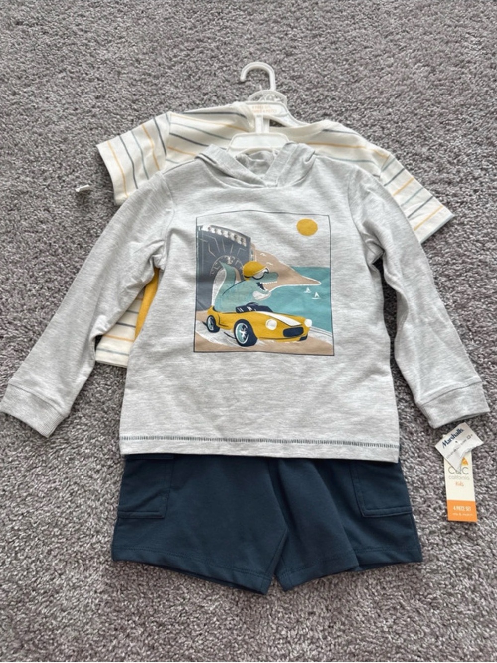 NWT C&C California 4 Piece Toddler Boys Shirr Short Set -Size 4T